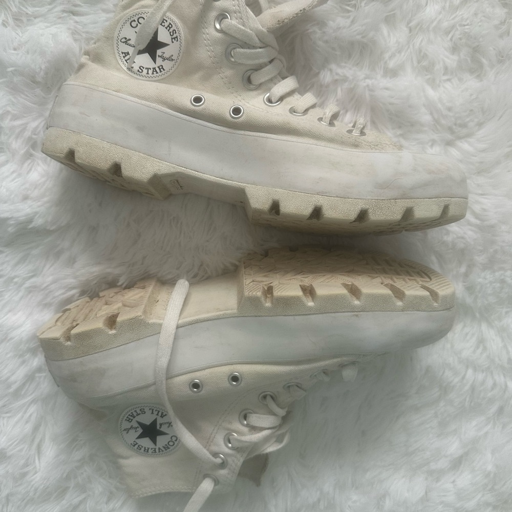 Converse Off-White Platform Lug Sole High Top Sneakers